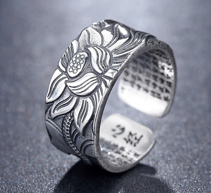 Anillo Lotus Sutra en Cobre Thai — Estilo Étnico Moderno