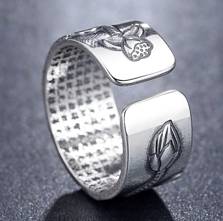 Anillo Lotus Sutra en Cobre Thai — Estilo Étnico Moderno