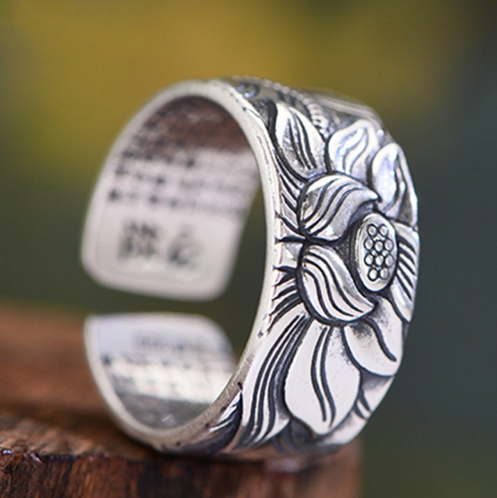 Anillo Lotus Sutra en Cobre Thai — Estilo Étnico Moderno