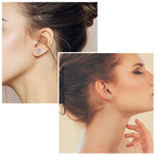 Set de 6 Pares de Aretes Stud en Acero de Titanio — Brillo Tipo Diamante con Cierre Mariposa