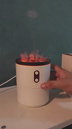 Humidificador USB con Difusor de Aromas y Luz Nocturna — 2 Salidas de Niebla, Temporizador 2–8h, Plástico